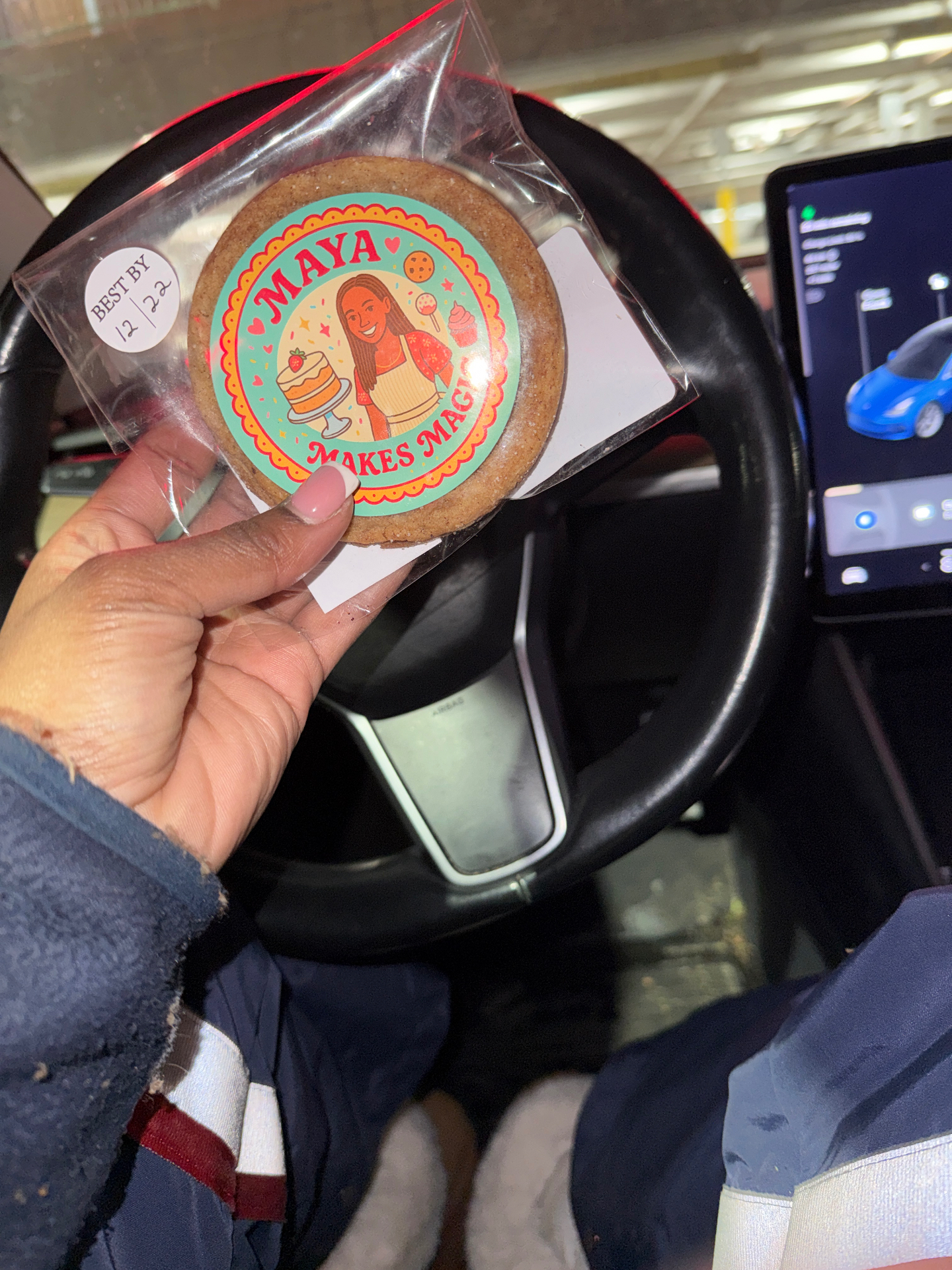 Hand-Stamped Maya Makes Magic Logo Cookie