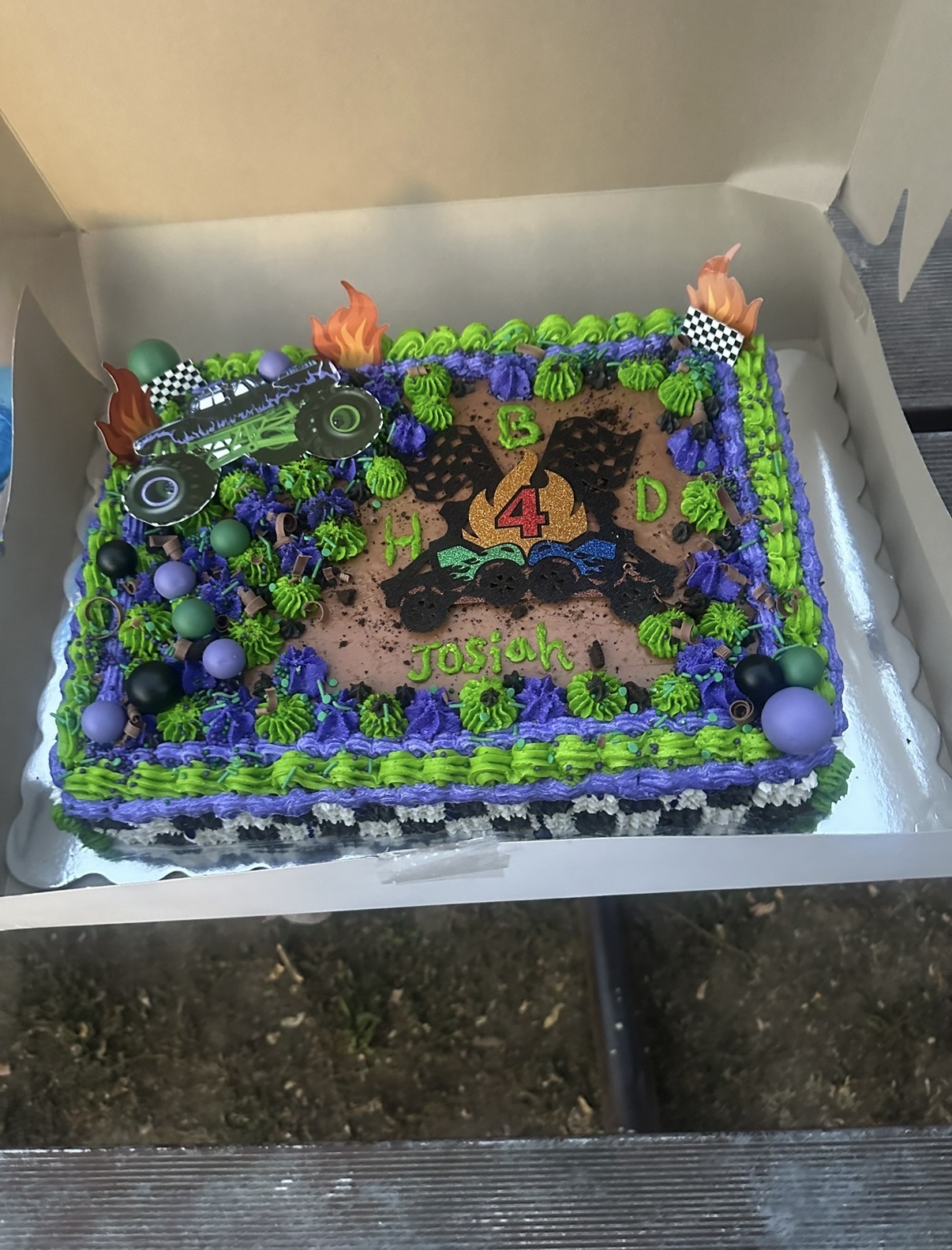 Monster Truck Birthday Sheet Cake